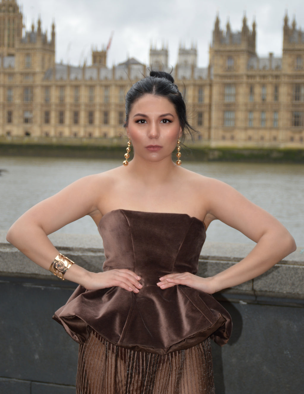 Brown Crafted Tube Top