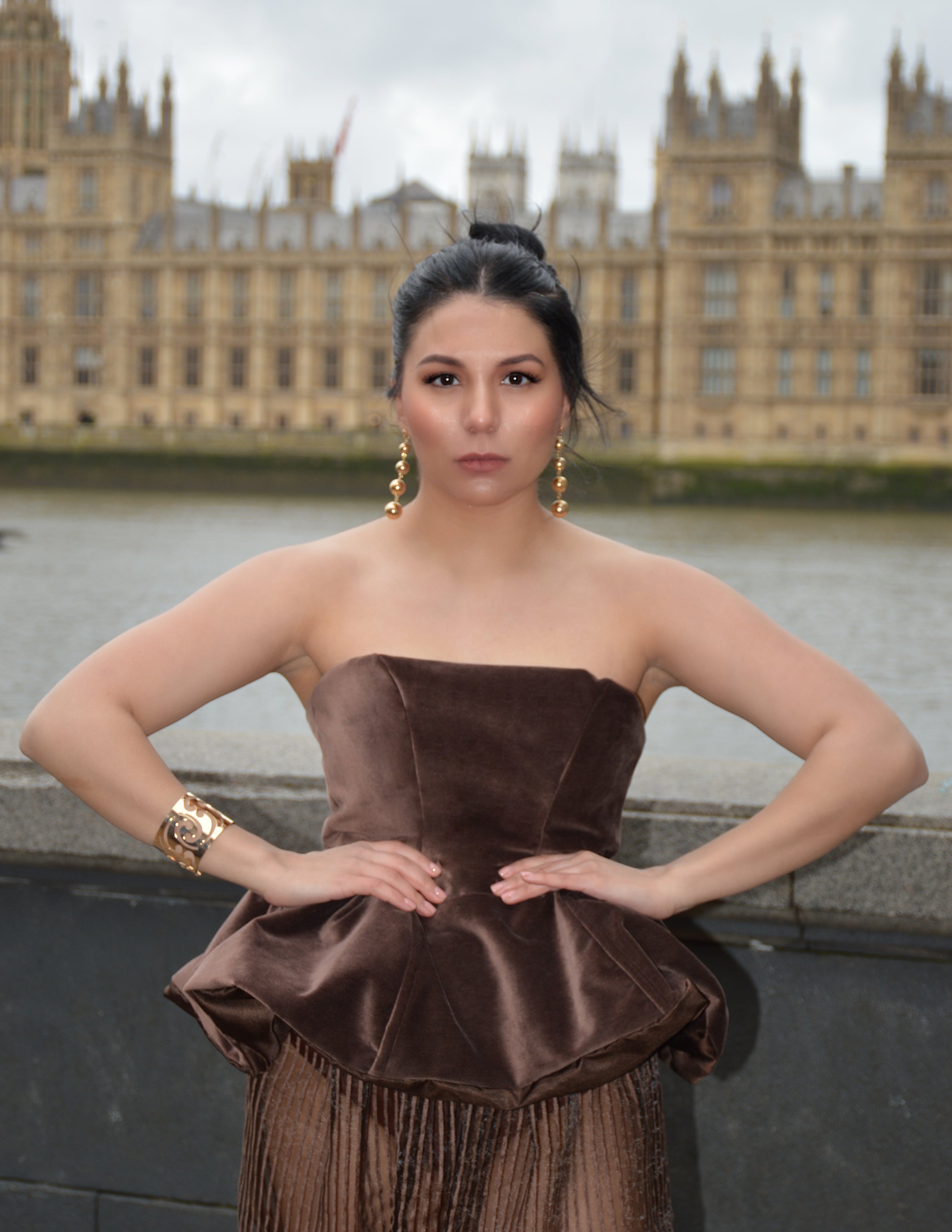 Brown Crafted Tube Top - L Brown Crafted Tube Top - L