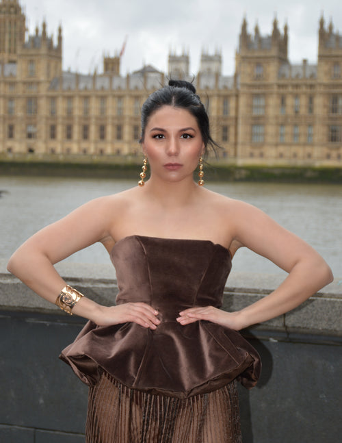 Brown Crafted Tube Top